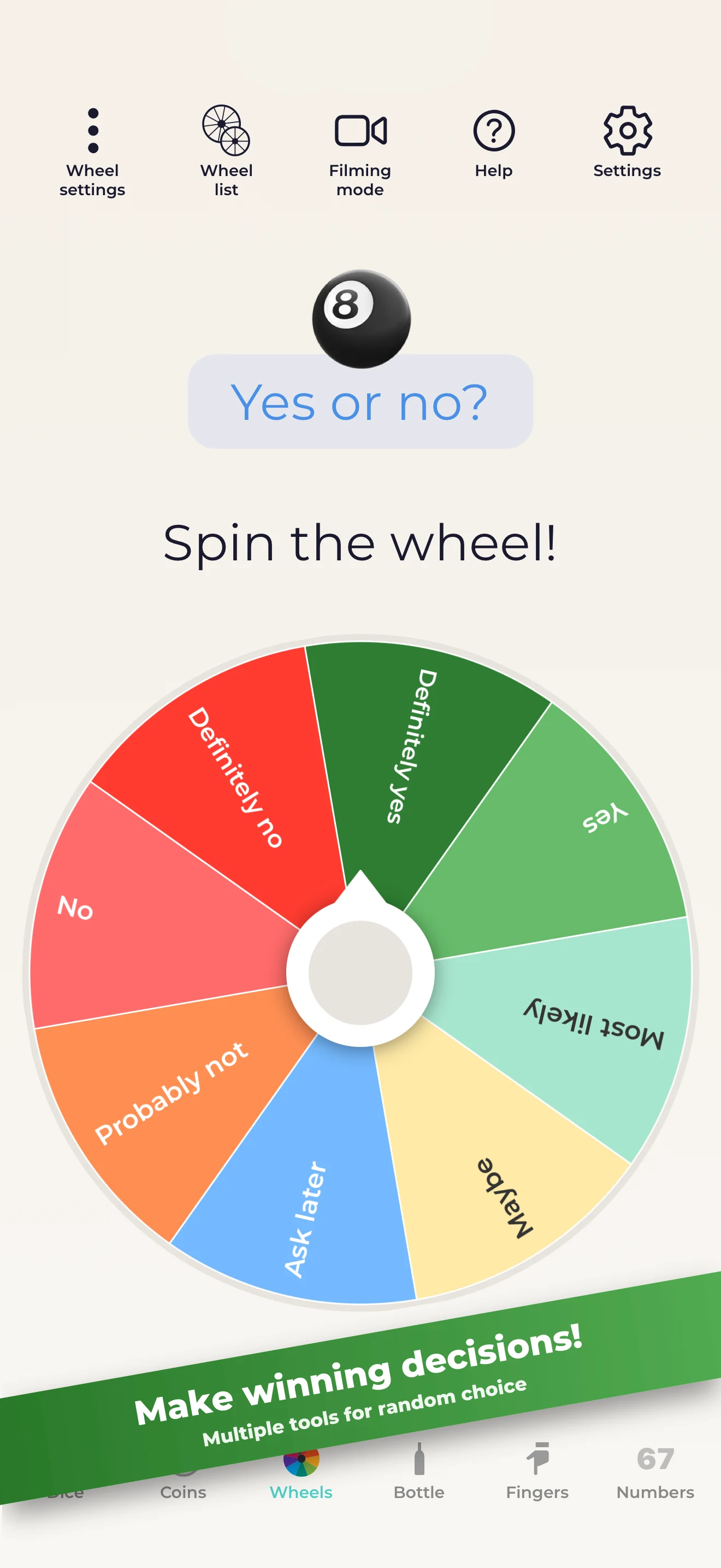 Lucky Decisions: Spin Wheel screenshot